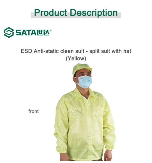 SATA PPE (Apex Tool Group) Roupas de limpeza de proteção contra poeira e eletricidade estática ESD